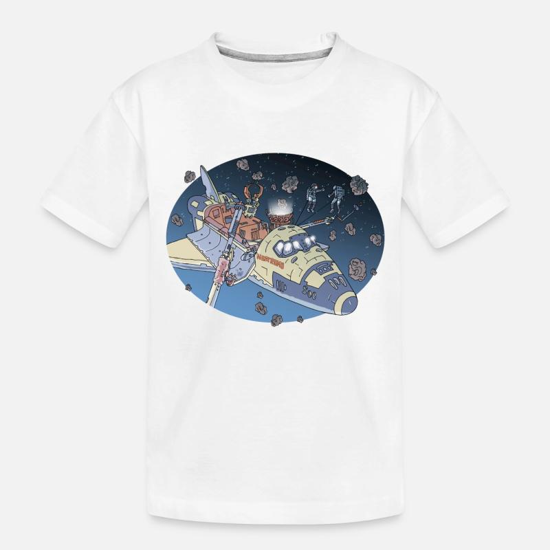 Space Adventure 3 Meteore - Kinder Premium Bio T-Shirt - Weiß