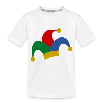 Fasching Clown Mütze - Kinder Premium Bio T-Shirt - Weiß - Vorne