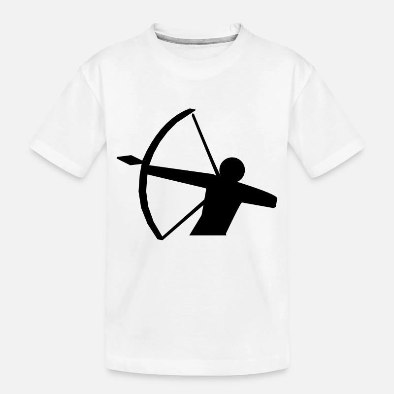 Bogenschütze Piktogramm - Kinder Premium Bio T-Shirt - Weiß