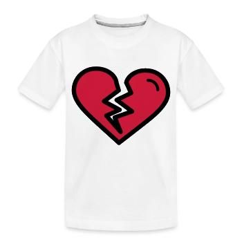 Cœur brisé, chagrin d'amour tristement amoureux - T-shirt bio Premium Enfant - blanc - Devant