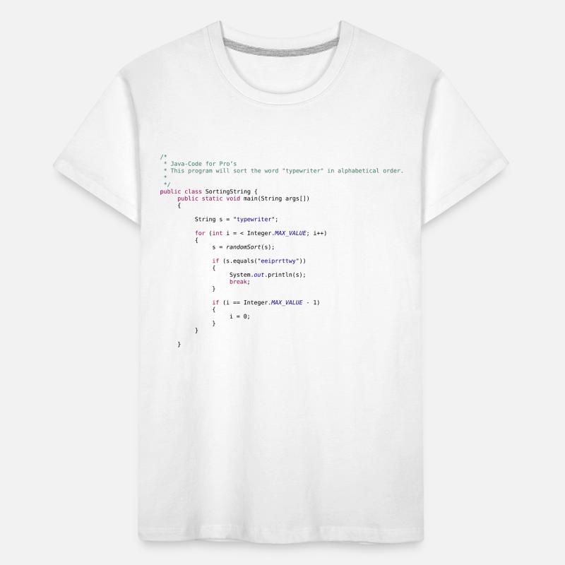 code Java drôle pour trier T-shirt bio Premium Enfant
