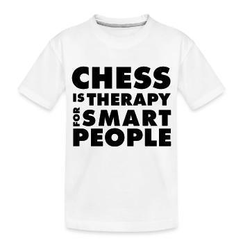CHESS IS THERAPY - T-shirt Echecs - Idée Cadeau - T-shirt bio Premium Enfant - blanc - Devant
