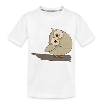 Käuzchen Kauz Uhu - Kinder Premium Bio T-Shirt - Weiß - Vorne