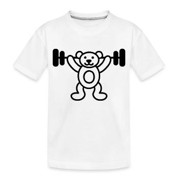 Bodybuilder Bär - Kinder Premium Bio T-Shirt - Weiß - Vorne