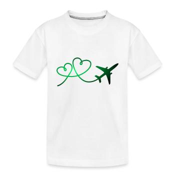 Aviateur d'avion avec coeur - T-shirt bio Premium Enfant - blanc - Devant
