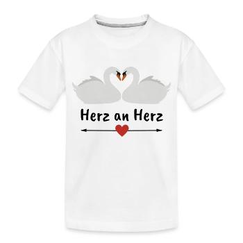Herz an Herz - Kinder Premium Bio T-Shirt - Weiß - Vorne
