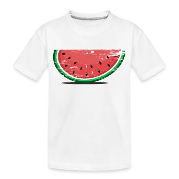 Watermelon Design Slice Used - Kids' Premium Organic T-Shirt - white - Front