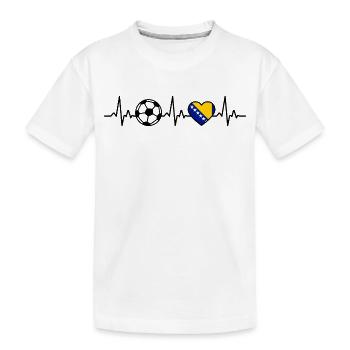 Bosnien und Herzegowina Fußball Herzschlag  - Kinder Premium Bio T-Shirt - Weiß - Vorne