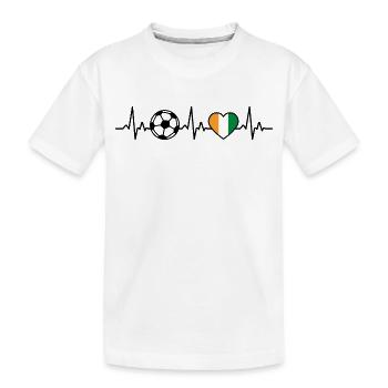 Elfenbeinküste Fußball Herzschlag Elfenbeinküste - Kinder Premium Bio T-Shirt - Weiß - Vorne