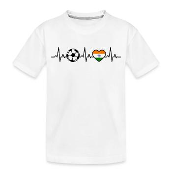 Football Inde Heartbeat Inde - T-shirt bio Premium Enfant - blanc - Devant