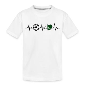 Battement de cœur du Football pakistanais - T-shirt bio Premium Enfant - blanc - Devant