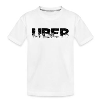 Über Uber Wort Spruch Wörter Worte - Kinder Premium Bio T-Shirt - Weiß - Vorne