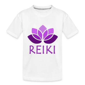 reiki lila - Kinder Premium Bio T-Shirt - Weiß - Vorne