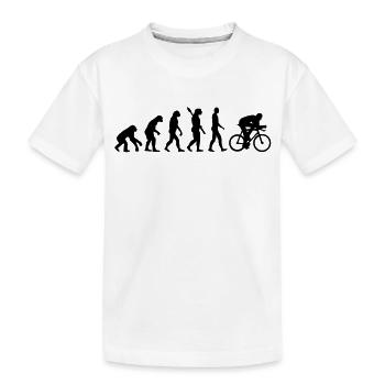 Evolution Radfahren - Kinder Premium Bio T-Shirt - Weiß - Vorne
