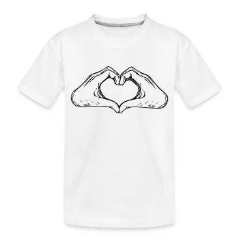 Mains et cœurs - T-shirt bio Premium Enfant - blanc - Devant