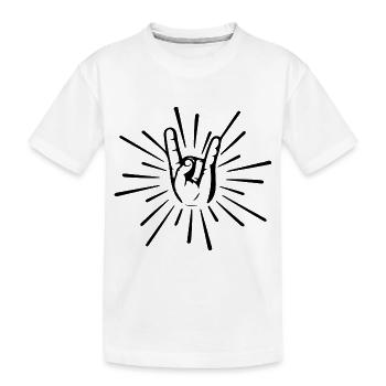 Rock 'N' Roll Music Rocker Hand Signal - Kids' Premium Organic T-Shirt - white - Front
