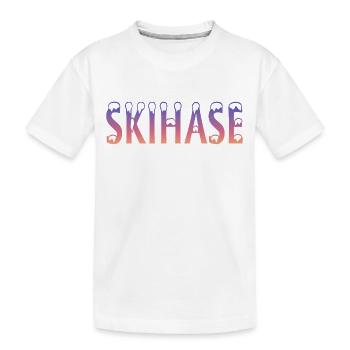 Skihase Skiing Geschenkidee - Kinder Premium Bio T-Shirt - Weiß - Vorne