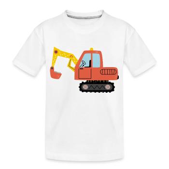 Engins Chantiers Pelleteuse Tractopelle Chantier - T-shirt bio Premium Enfant - blanc - Devant