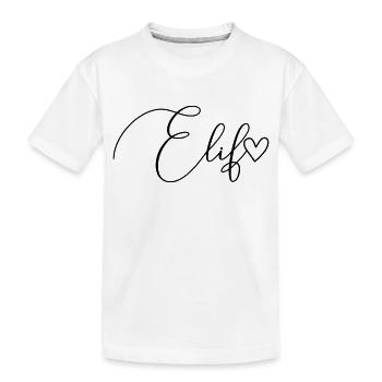 Elif Last Name First Name Girl - Kids' Premium Organic T-Shirt - white - Front
