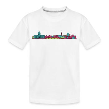 Toulouse City Skyline Basilique Linienzeichnung - Kinder Premium Bio T-Shirt - Weiß - Vorne