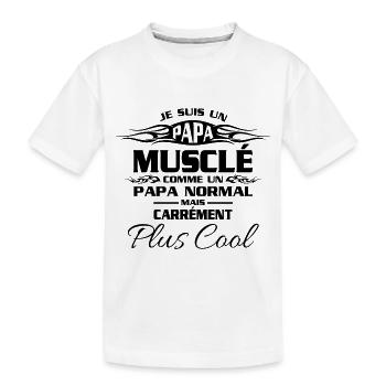Papas musclés - T-shirt bio Premium Enfant - blanc - Devant