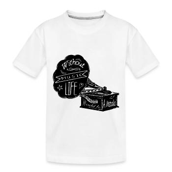 Without Music - Kinder Premium Bio T-Shirt - Weiß - Vorne
