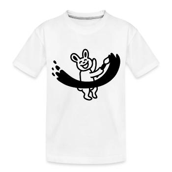 Hare peint avec un pinceau - Line - T-shirt bio Premium Enfant - blanc - Devant