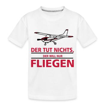 nurfliegen_cessna - Kinder Premium Bio T-Shirt - Weiß - Vorne