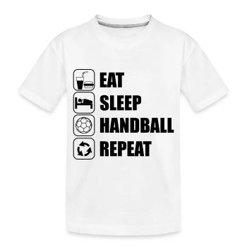 EAT SLEEP HANDBALL - Kinder Premium Bio T-Shirt - Weiß - Vorne