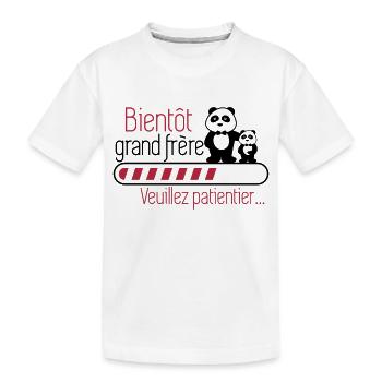 Bientôt grand-frère - Futur frère - Grand frèr - T-shirt bio Premium Enfant - blanc - Devant