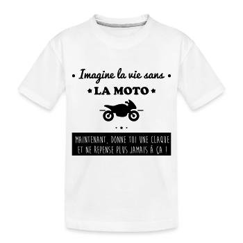 La vie sans la moto,motard,motards,Moto,Motard - T-shirt bio Premium Enfant - blanc - Devant