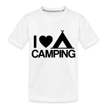i love camping Zelten Zelt Urlaub reisen Geschenk - Kinder Premium Bio T-Shirt - Weiß - Vorne