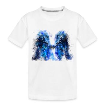 gxp woelfe hassen montag splatter watercolor blau - Kinder Premium Bio T-Shirt - Weiß - Vorne