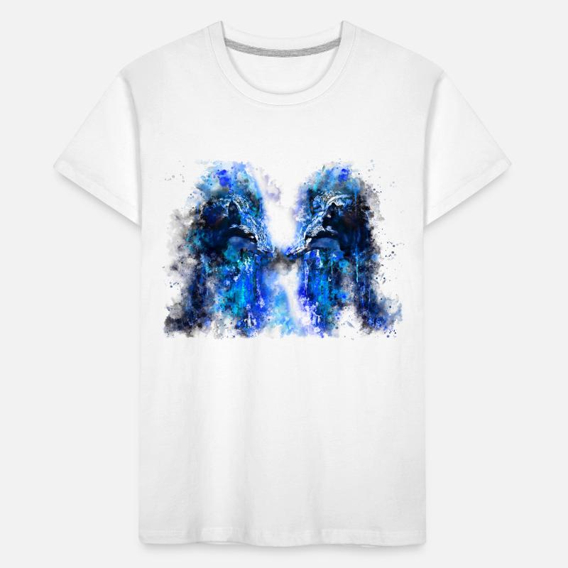 gxp woelfe hate monday splatter watercolor blue Kids' Premium Organic T-Shirt