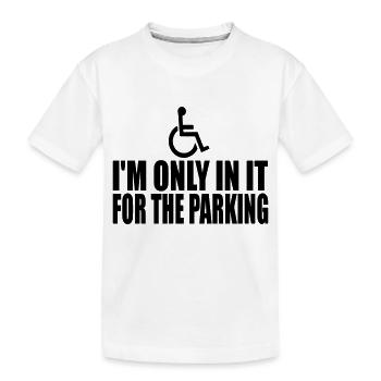 Ich bin nur für das Parken - Kinder Premium Bio T-Shirt - Weiß - Vorne
