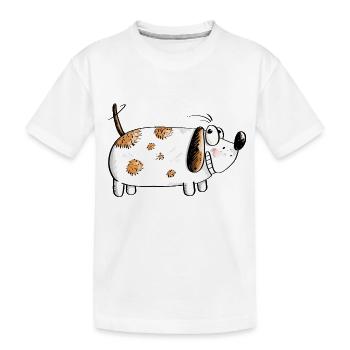 Dicker Lustiger Hund - Hunde Comic - Kinder Premium Bio T-Shirt - Weiß - Vorne