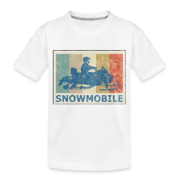 Retro Vintage Style Schneemobil Motorschlitten - Kinder Premium Bio T-Shirt - Weiß - Vorne