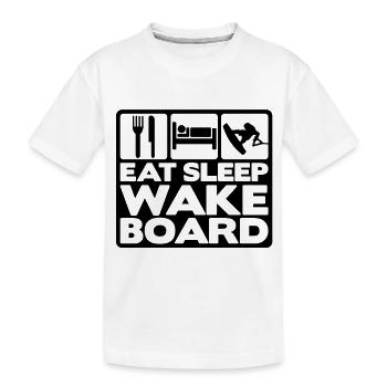 eat sleep wakeboard 01 - Kinder Premium Bio T-Shirt - Weiß - Vorne