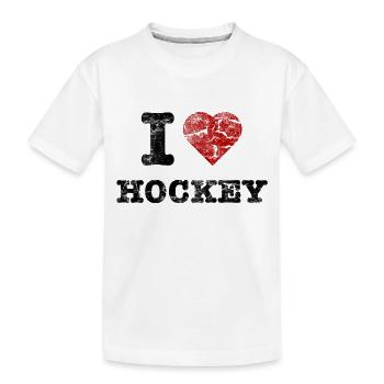 "I Love Hockey" vintage dark - Kids' Premium Organic T-Shirt - white - Front