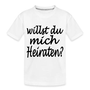 willst du mich heiraten - Kinder Premium Bio T-Shirt - Weiß - Vorne