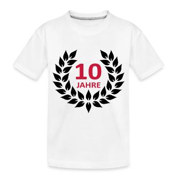 Lorbeerkranz - 10 Jahre - Kinder Premium Bio T-Shirt - Weiß - Vorne