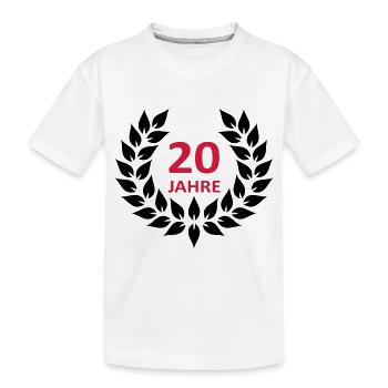 Lorbeerkranz - 20 Jahre - Kinder Premium Bio T-Shirt - Weiß - Vorne
