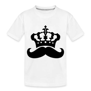 king crown ruler prince mustache mustache - Kids' Premium Organic T-Shirt - white - Front