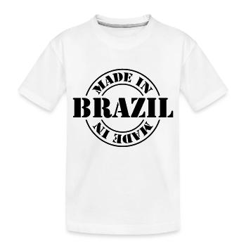 made in brazil m1k2 - Kids' Premium Organic T-Shirt - white - Front