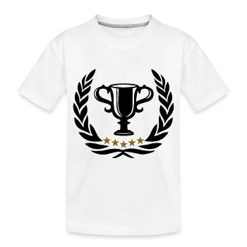 Lorbeerkranz Kranz Pokal 5 Sterne Auszeichnung - Kinder Premium Bio T-Shirt - Weiß - Vorne