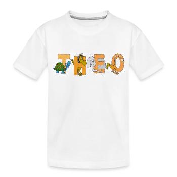Theo - Kinder Premium Bio T-Shirt - Weiß - Vorne