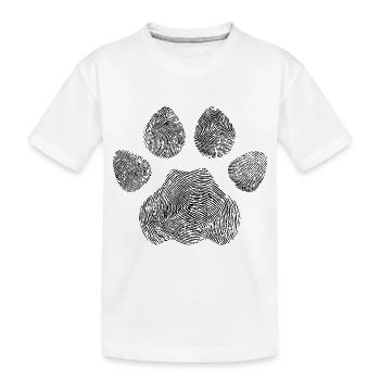 Cat footprint - Kids' Premium Organic T-Shirt - white - Front