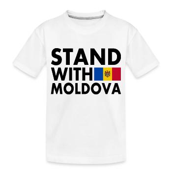 Stand with moldova - Kids' Premium Organic T-Shirt - white - Front