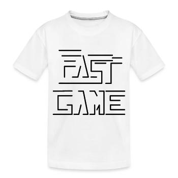 fast game - Kids' Premium Organic T-Shirt - white - Front