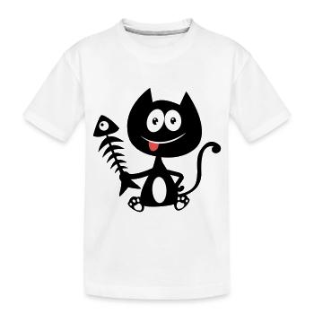 Gourmet cat, fish eater! Cat humor - Kids' Premium Organic T-Shirt - white - Front